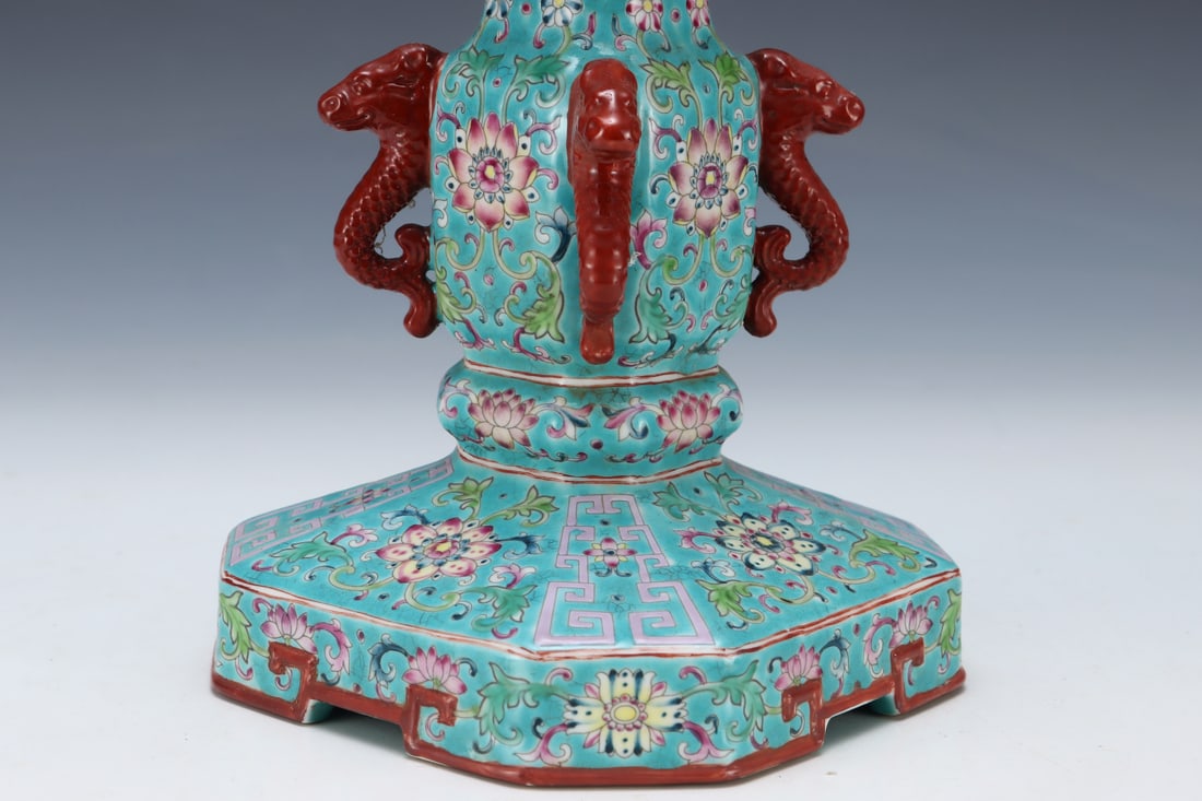 An Exquisite Enamel Lotus Pattern Hatstand - 6