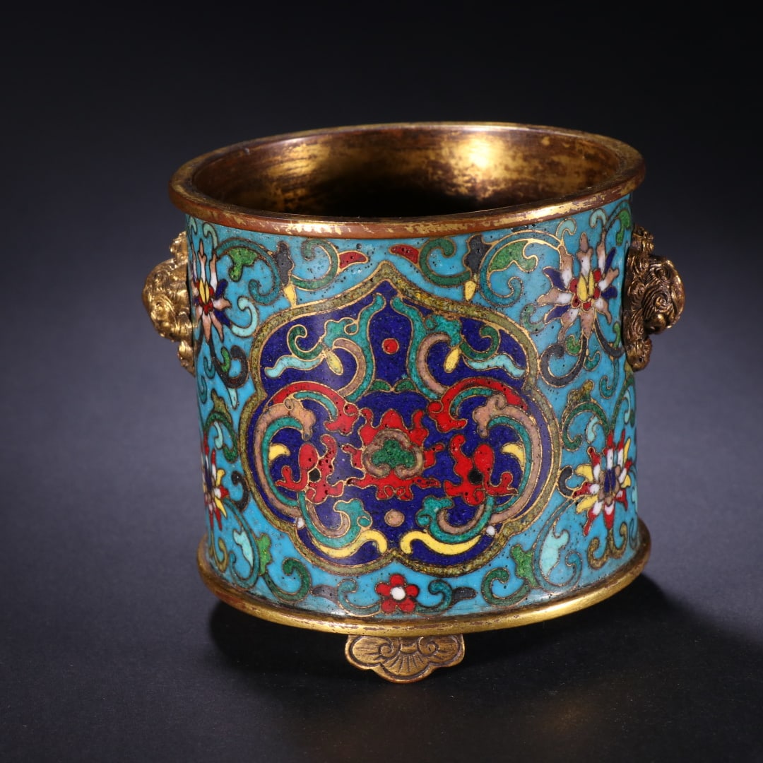 An Exquisite Cloisonne Dragon Pattern Beast Ear Incense Burner (1 of 9)