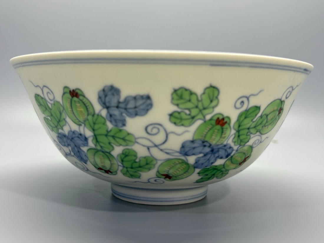 An Exquisite Doucai Watermelon Pattern Bowl - 2