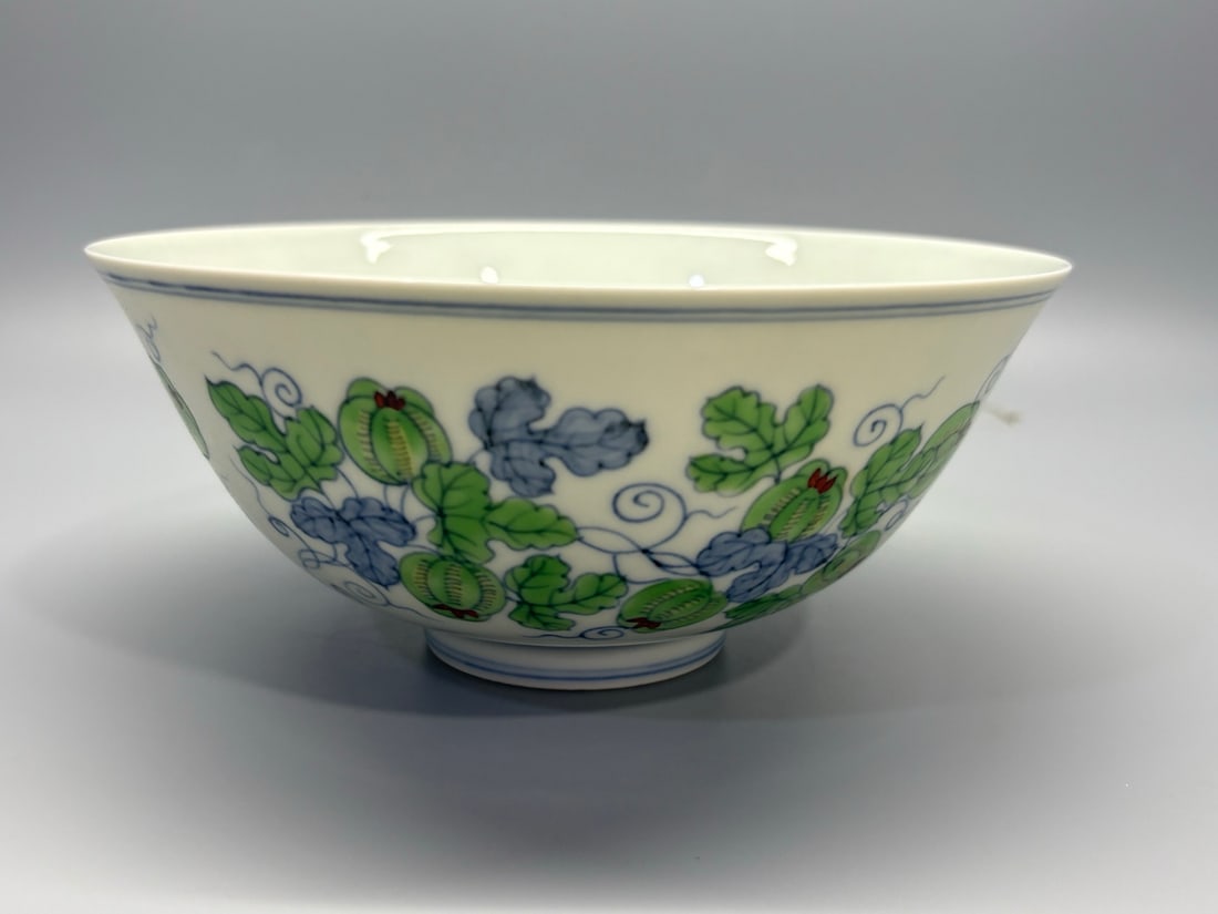 An Exquisite Doucai Watermelon Pattern Bowl - 3