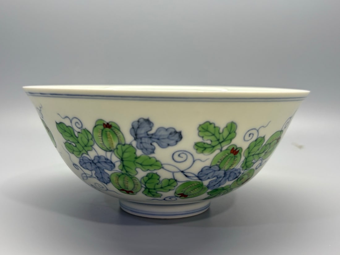 An Exquisite Doucai Watermelon Pattern Bowl - 4