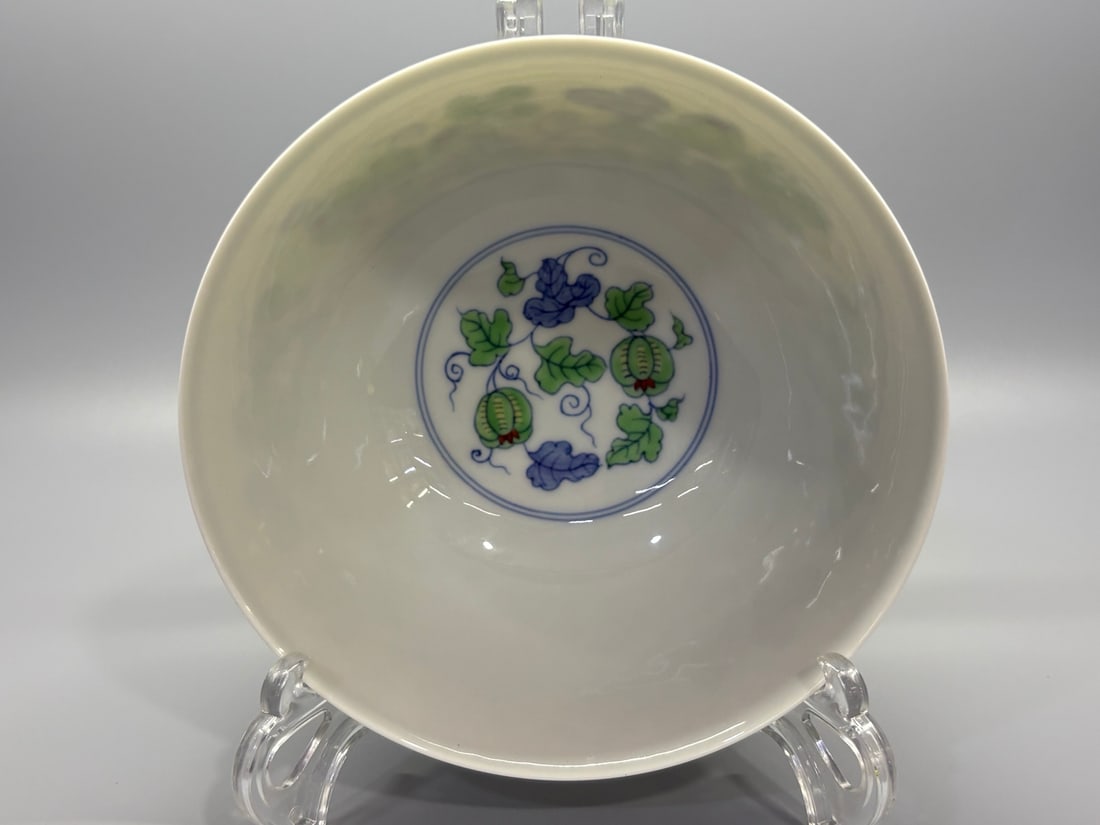 An Exquisite Doucai Watermelon Pattern Bowl - 5