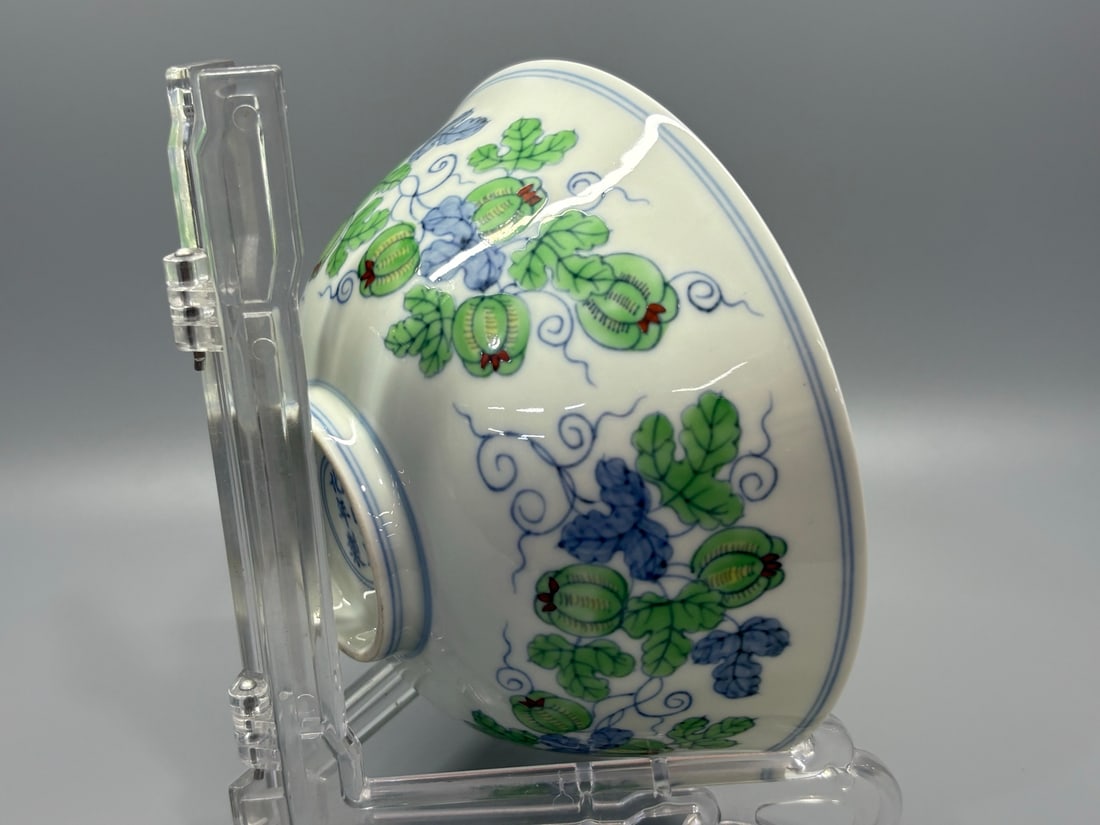 An Exquisite Doucai Watermelon Pattern Bowl - 7