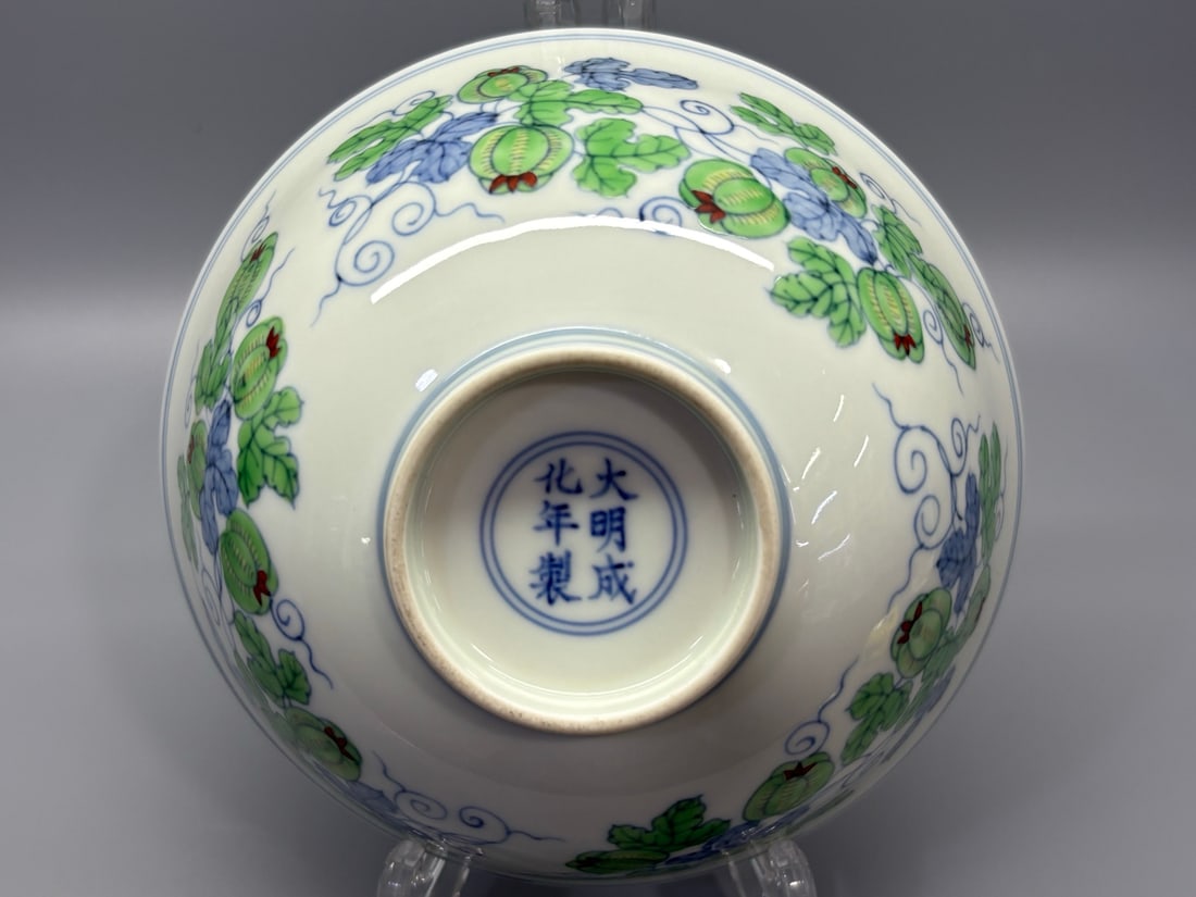 An Exquisite Doucai Watermelon Pattern Bowl - 8