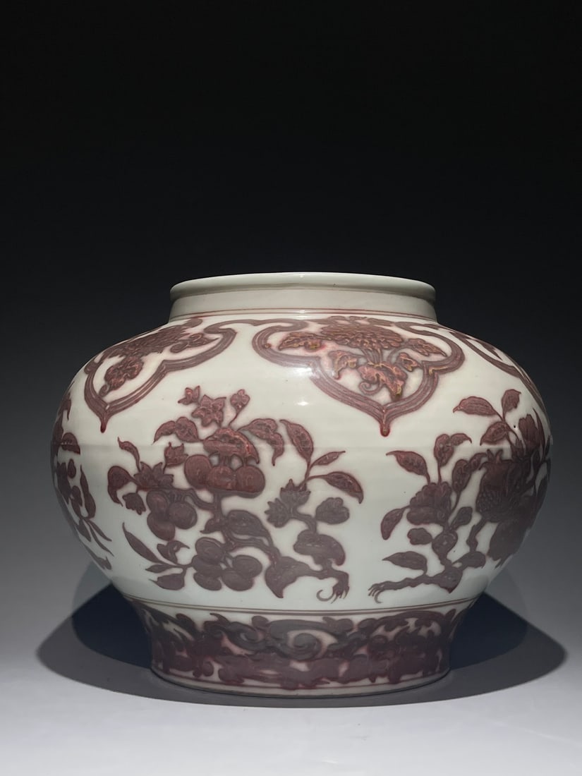 An Exquisite Underglaze-Red Melon and Fruit Pattern Jar - 2