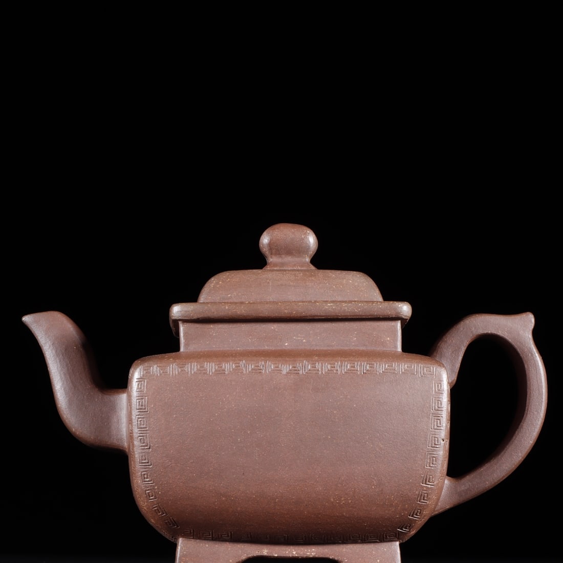 An Exquisite Zisha Square Teapot (1 of 9)
