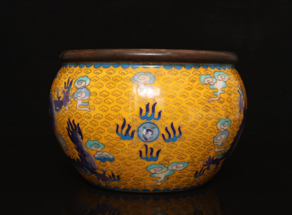 An Exquisite Cloisonne Dragon Pattern Vat - 2