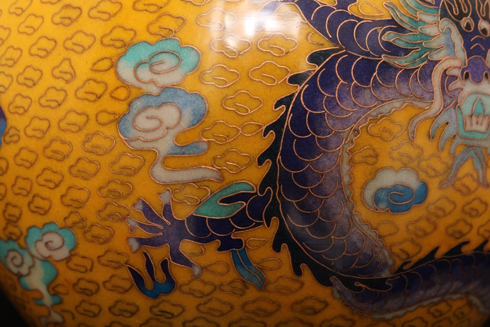 An Exquisite Cloisonne Dragon Pattern Vat - 8