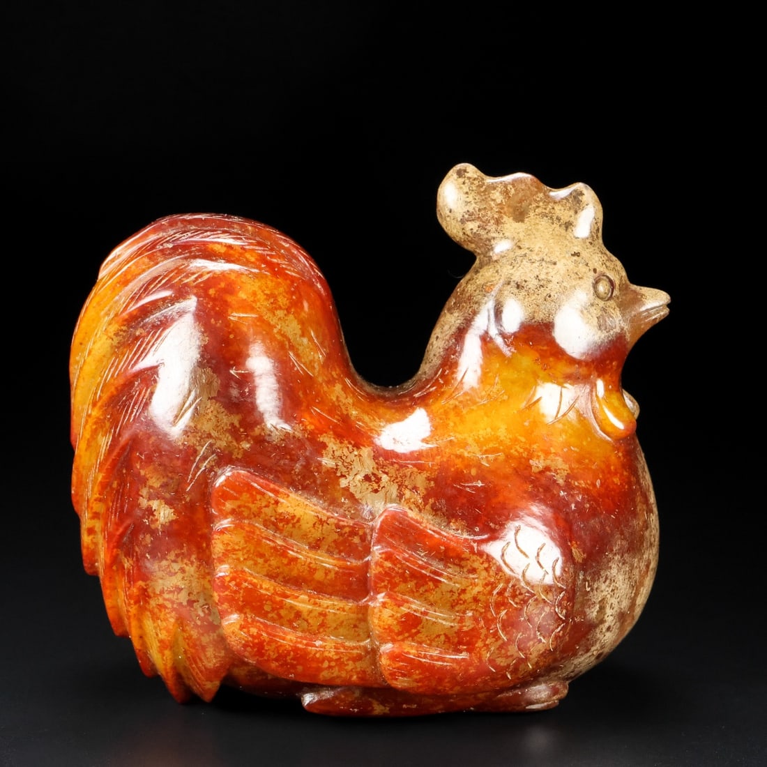 An Exquisite Hotan Jade Fowl Ornament: An Exquisite Hotan Jade Fowl Ornament,Han Dynasty, China,Size:3.9inx2.6inx3.5in,Weight:713g 和田玉鸡摆件,中国汉代
