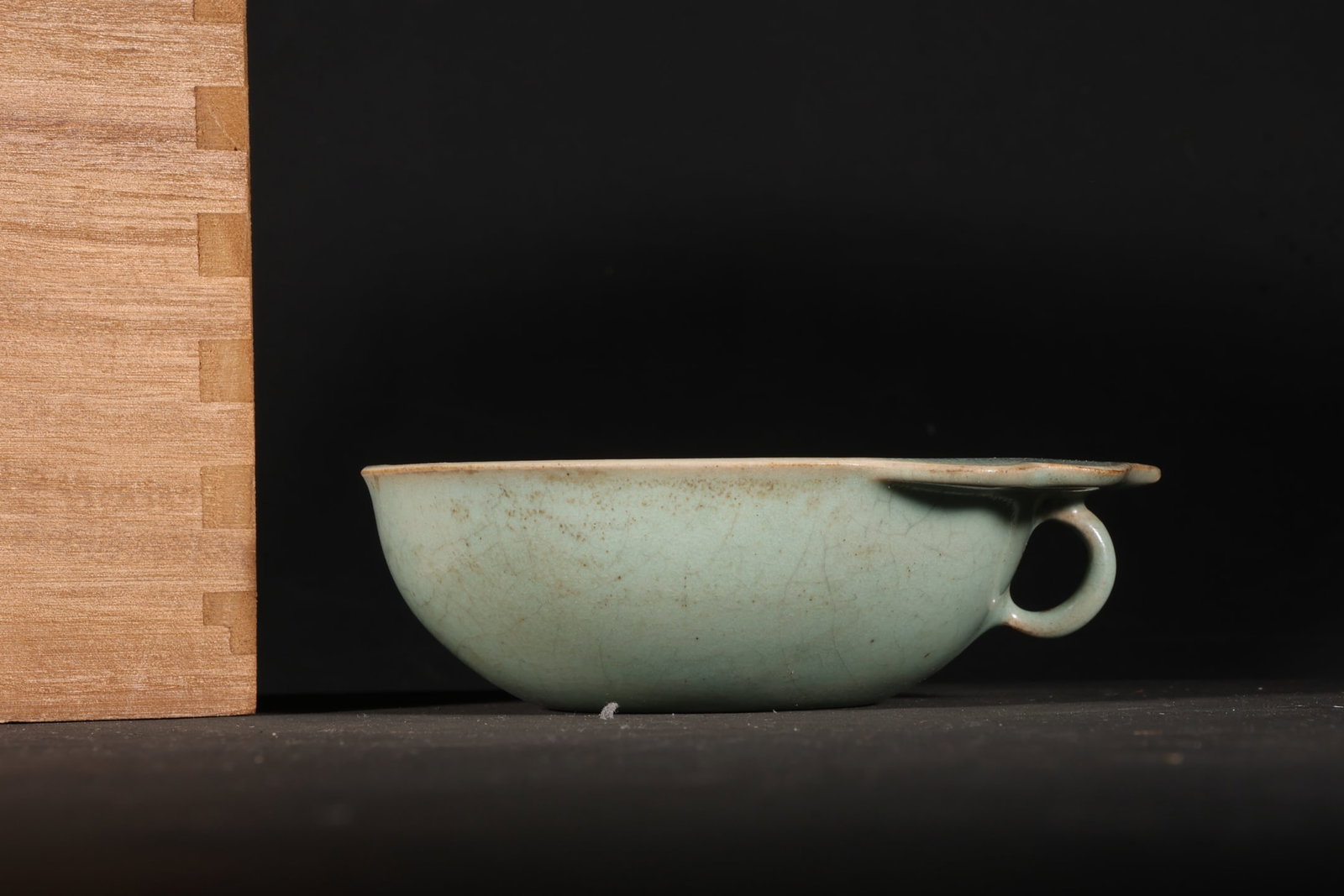 An Exquisite Ru Kiln Sky Blue Glazed Brush Washer: An Exquisite Ru Kiln Sky Blue Glazed Brush Washer,Song Dynasty, China,Size:1.3inx3.5inx4.3in 汝窑天蓝釉洗,中国宋代