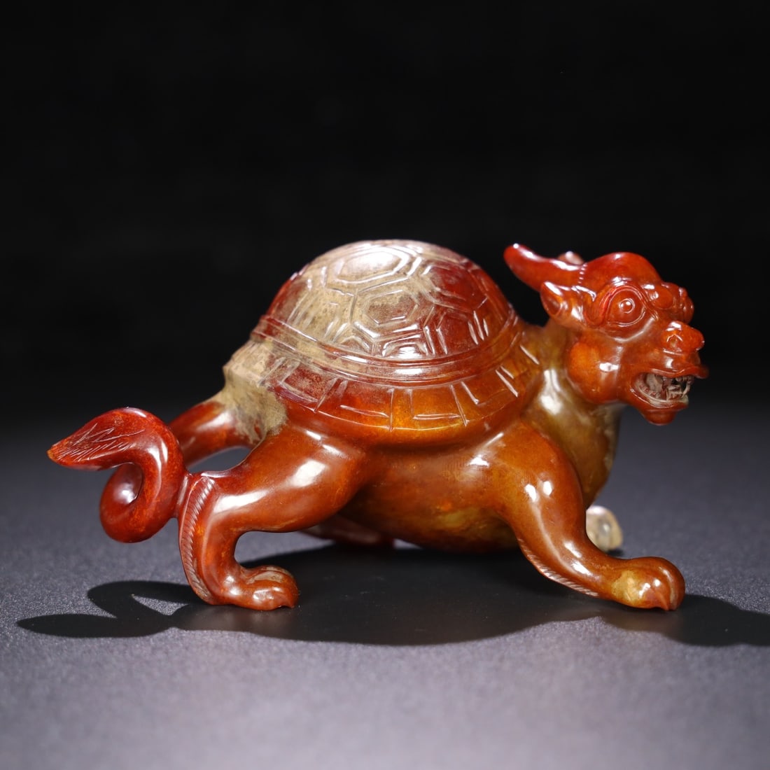An Exquisite Hotan Jade Auspicious Beast Ornament: An Exquisite Hotan Jade Auspicious Beast Ornament,Han Dynasty, China,Size:5.5inx3.4inx3in,Weight:648g 和田玉瑞兽摆件,中国汉代