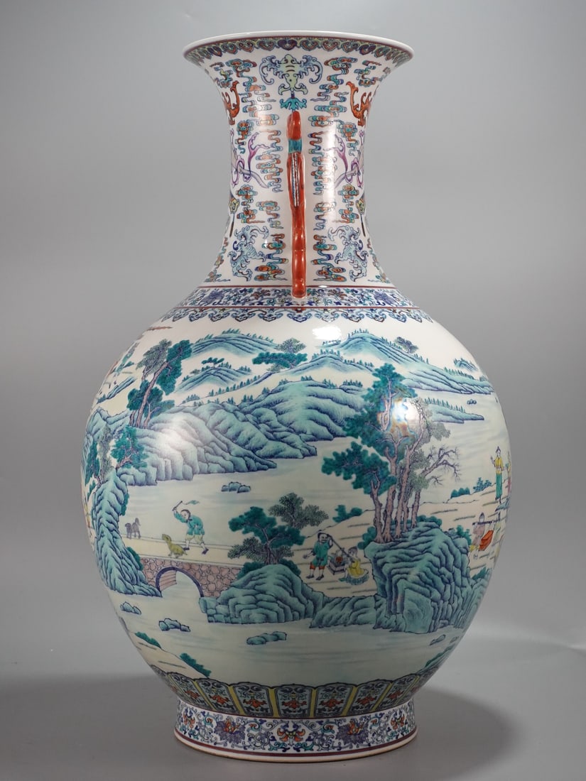 An Exquisite Doucai Figures Pattern Double-Ears Vase - 2