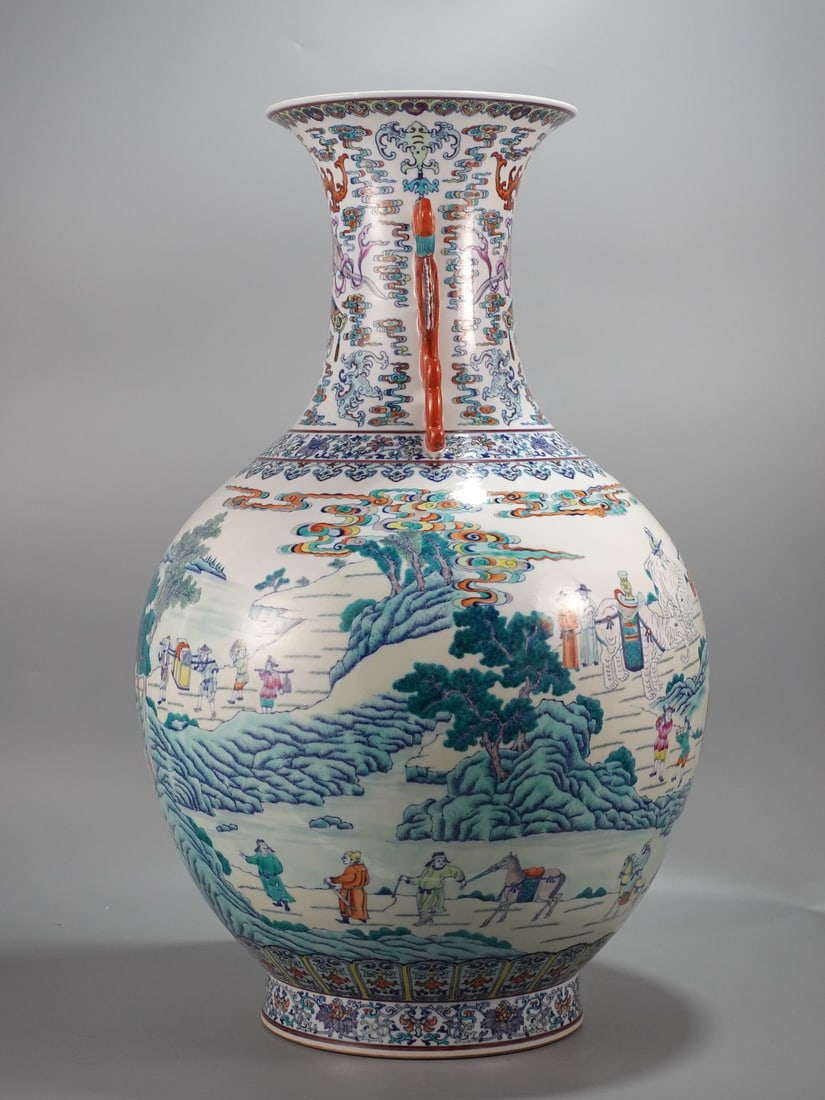 An Exquisite Doucai Figures Pattern Double-Ears Vase - 4