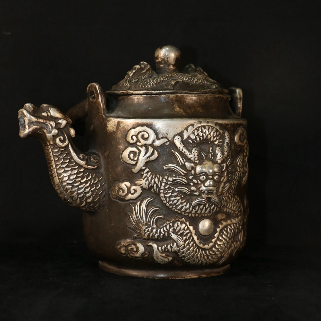 An Exquisite Silver-Gilt Copper Dragon Pattern Ewer - 2