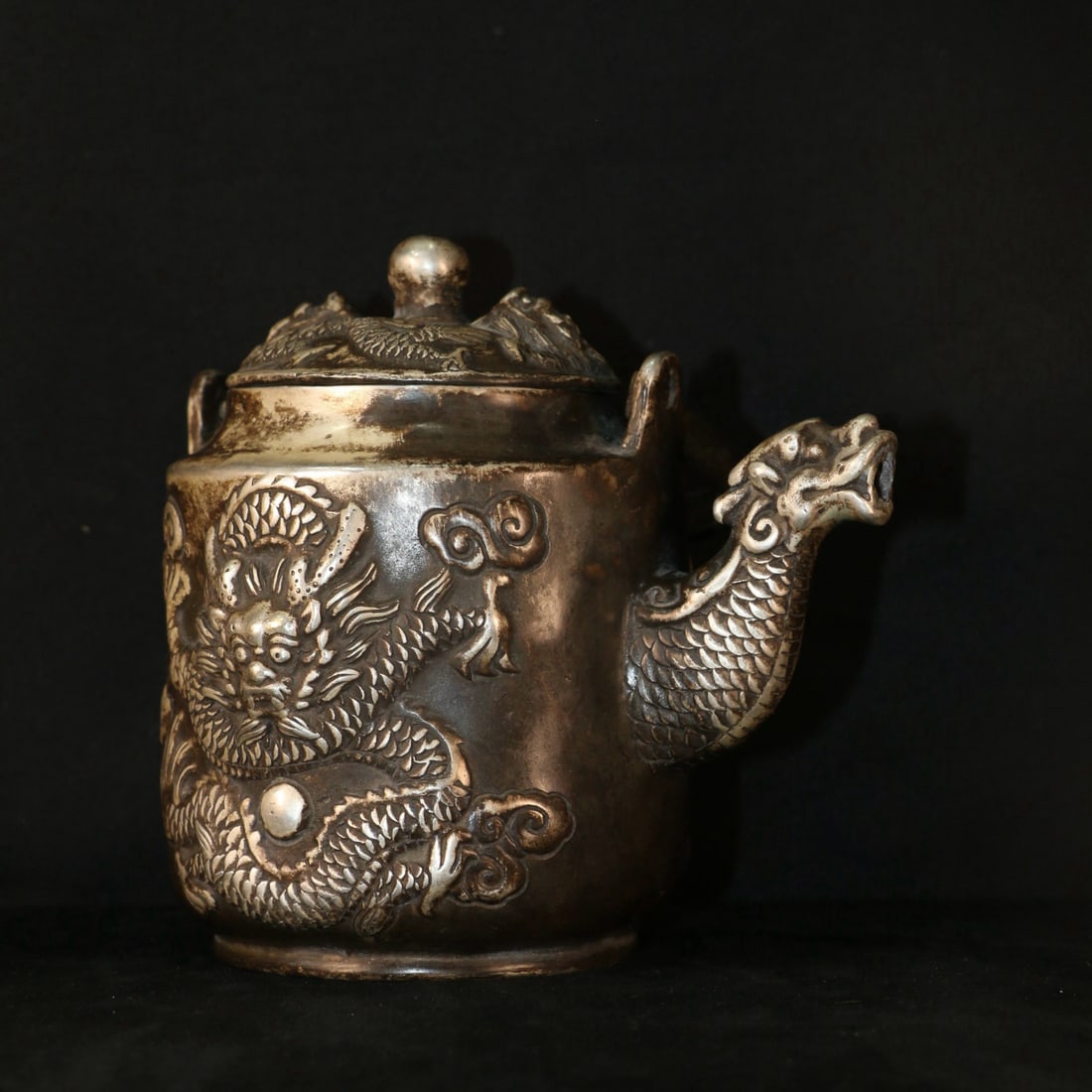 An Exquisite Silver-Gilt Copper Dragon Pattern Ewer - 3