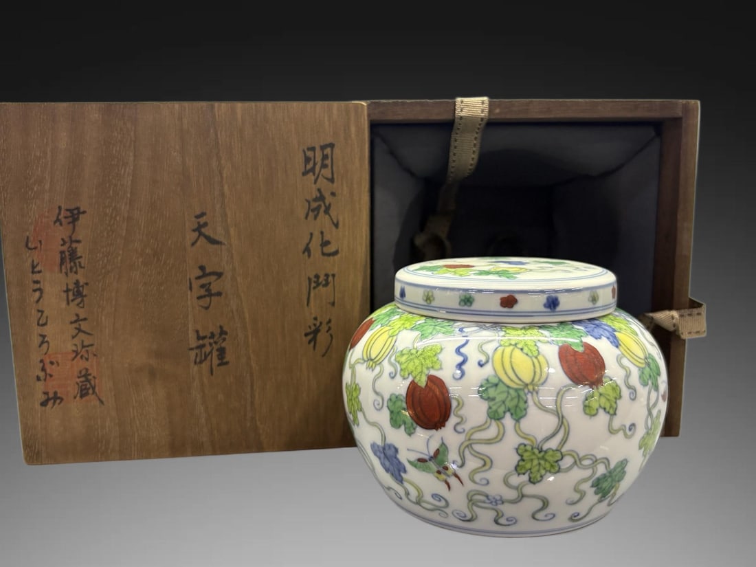 An Exquisite Doucai Melon and Butterfly Pattern Jar (1 of 9)