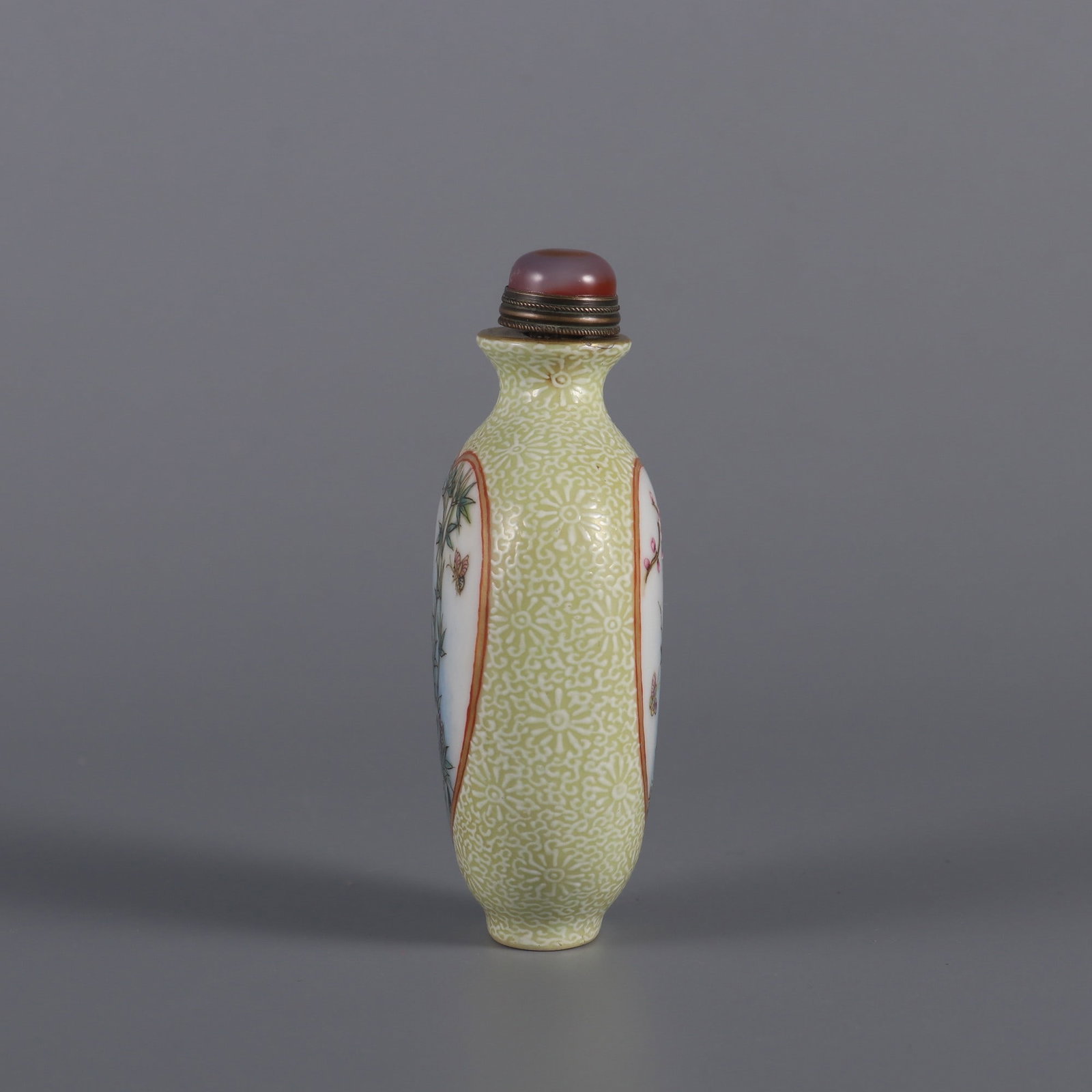 An Exquisite Enamel Bamboo Pattern Snuff Bottle - 2