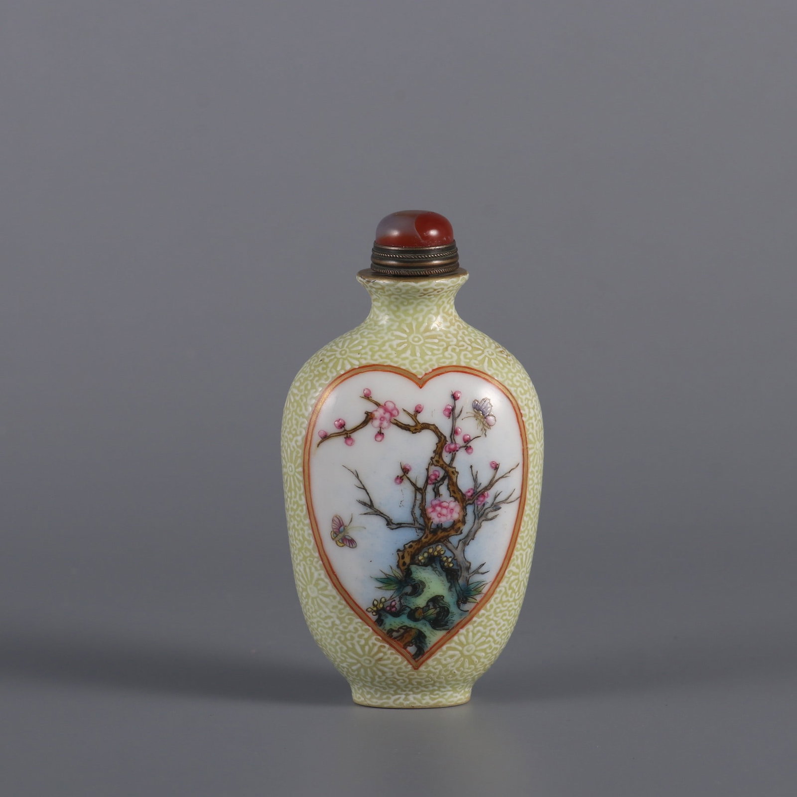 An Exquisite Enamel Bamboo Pattern Snuff Bottle - 3