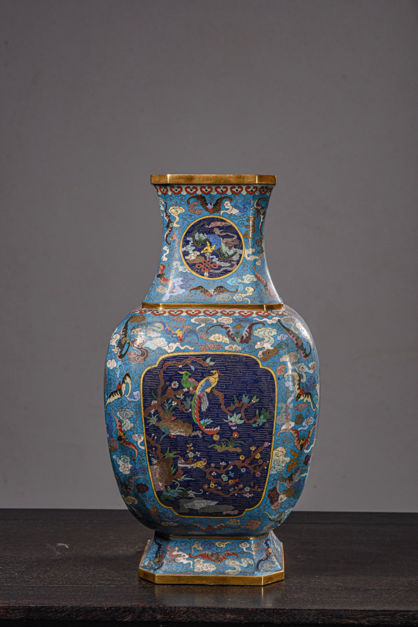 An Exquisite Cloisonne Flower Bird Pattern Vase (1 of 9)