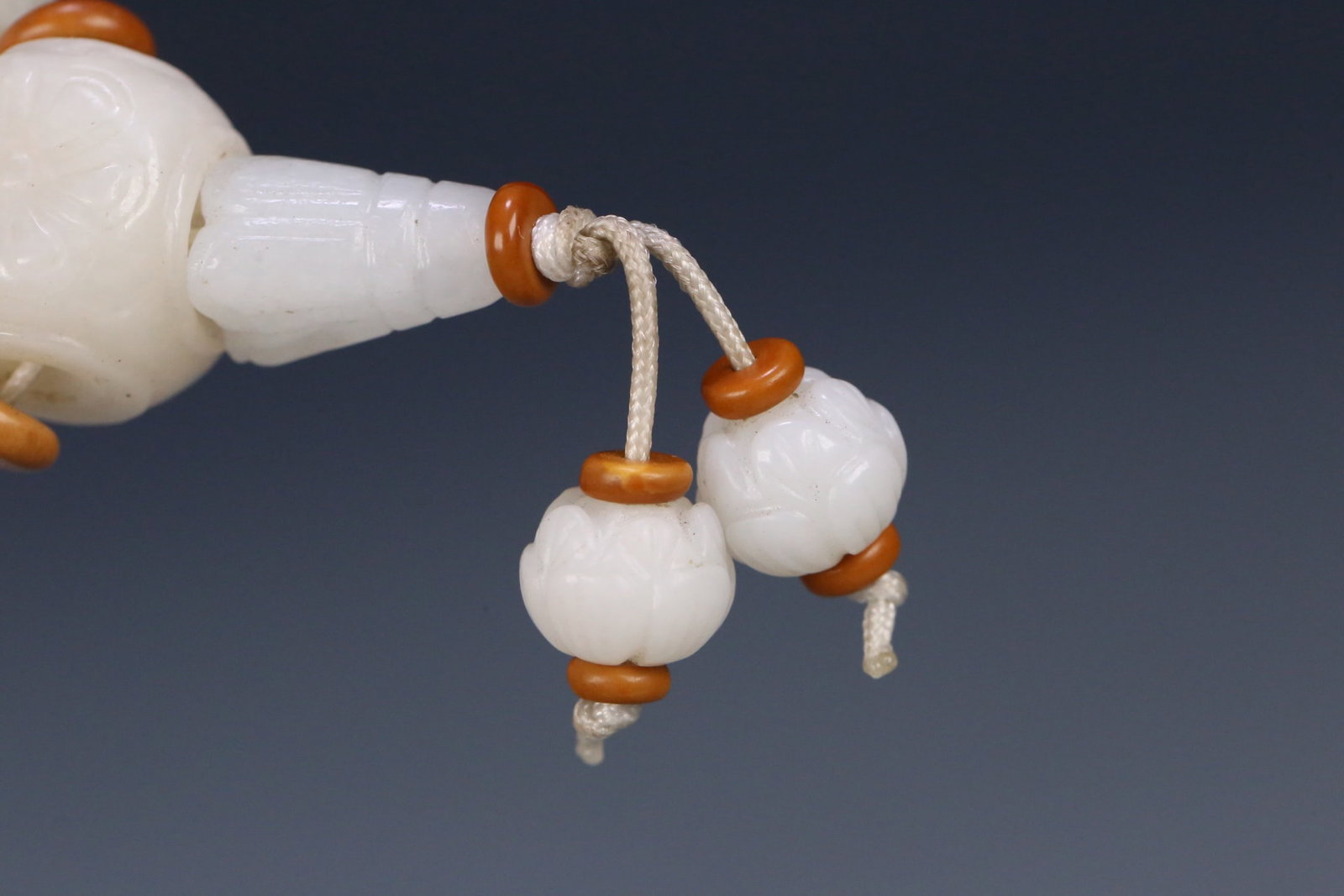 An Exquisite Hotan Jade Flower Pattern Hand String - 6