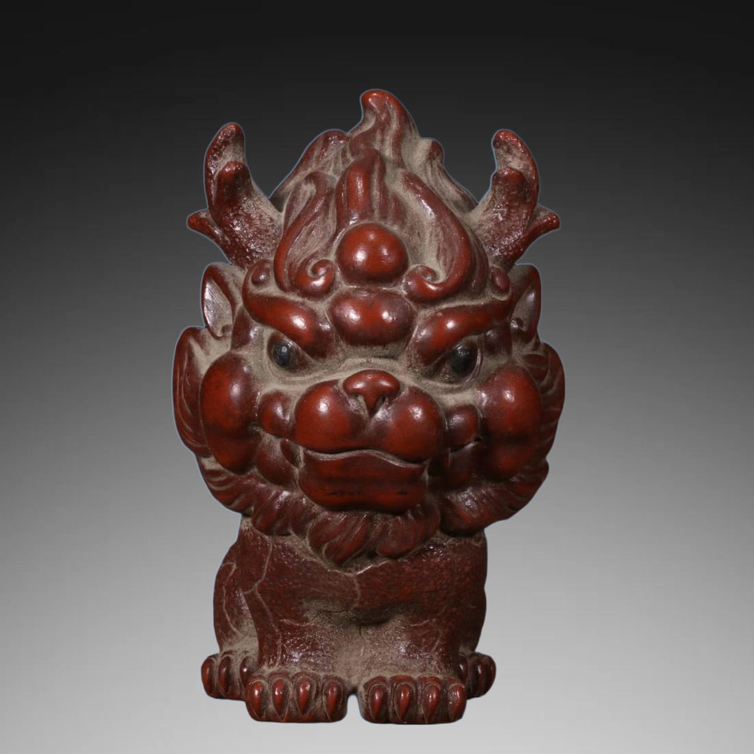 A Exquisite Purple Sands Lion Tea Pet: A Exquisite Purple Sands Lion Tea Pet,Qing Dynasty, China,With Mark,Size:2.8inx2inx3.7in 紫砂狮茶宠,中国清代,带款