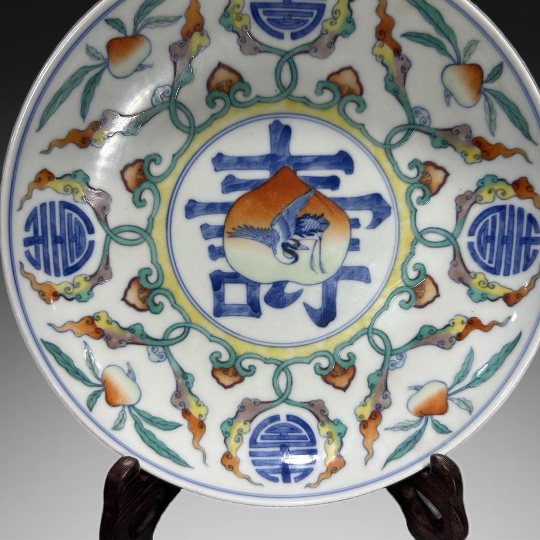 An Exquisite Doucai Peach Pattern Plate - 3