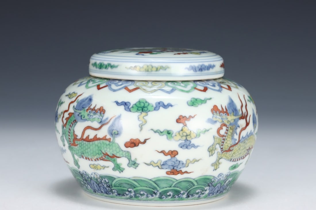 An Exquisite Doucai Kylin Pattern Jar - 5