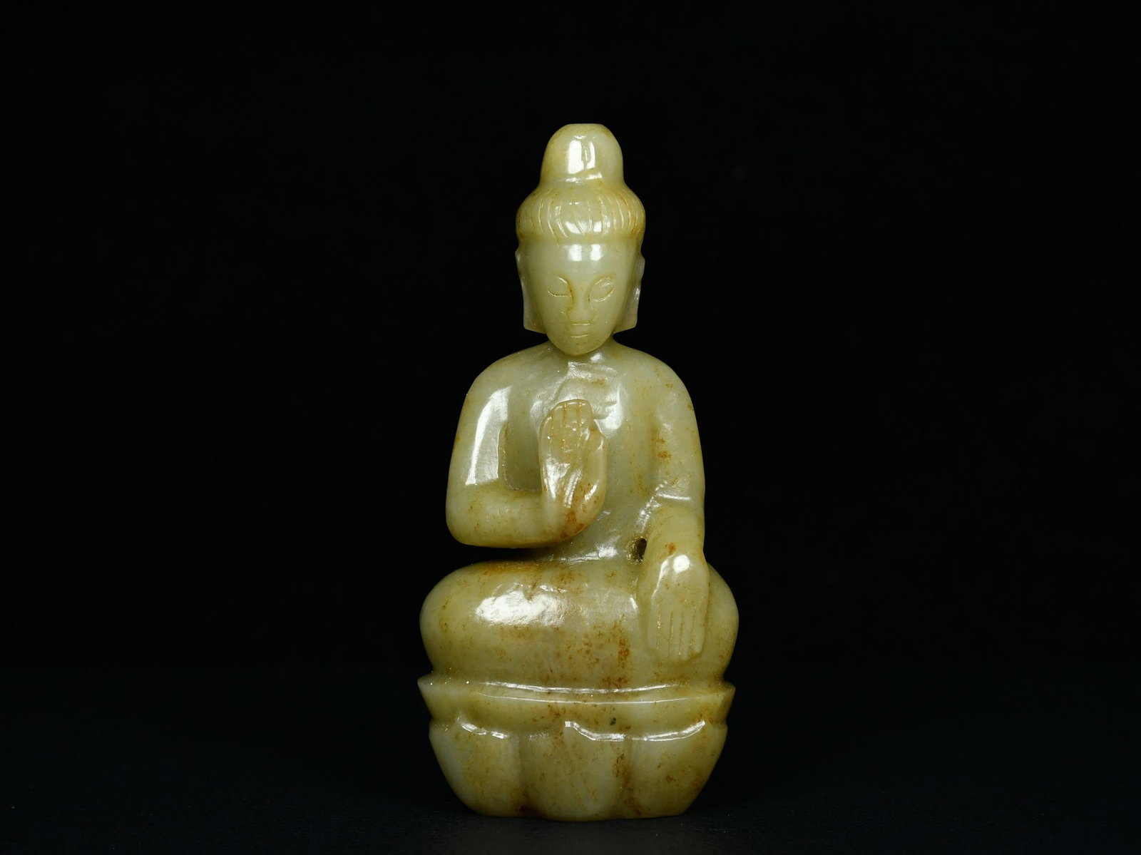 An Exquisite Greenish Jade Buddha Statue Ornament (1 of 9)