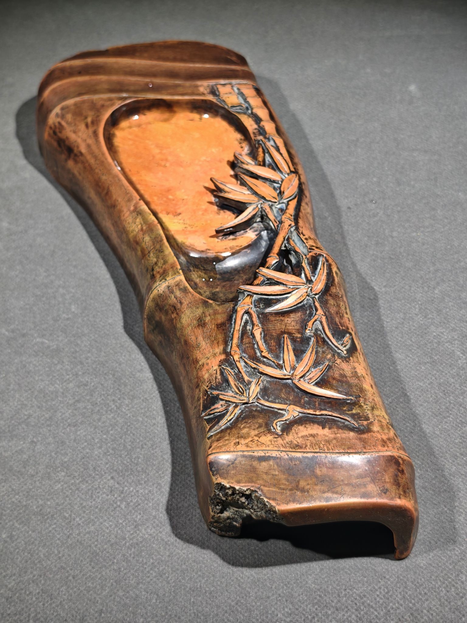 A Rare Bamboo Pattern Inkstone - 4