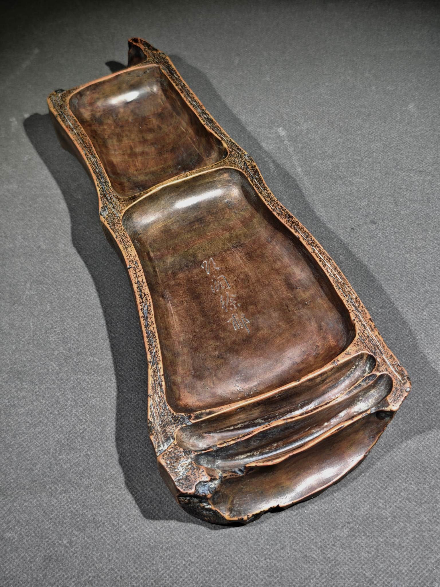 A Rare Bamboo Pattern Inkstone - 5