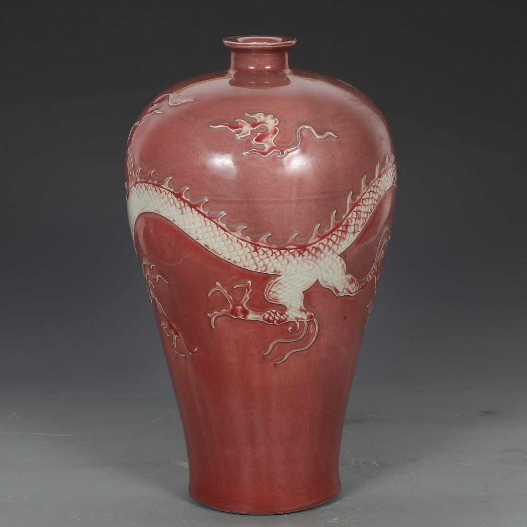A Huge Underglaze-Red Dragon Pattern Vase - 4