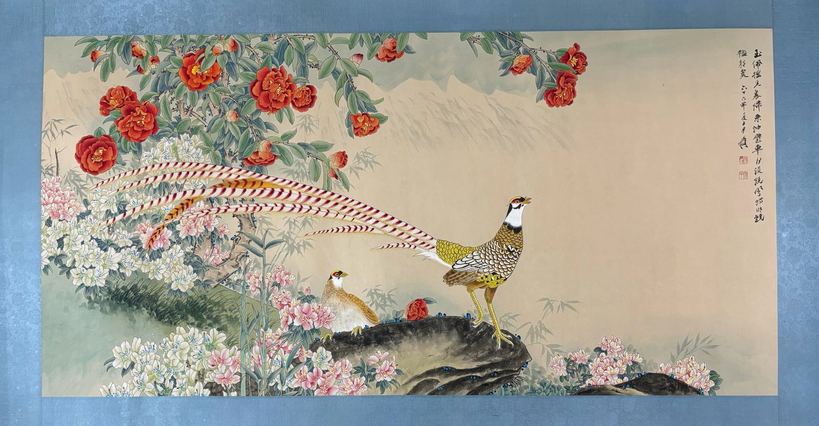 A Chinese Ink Painting of Flower and Bird on Paper,Zhang Daqian: A Chinese Ink Painting of Flower and Bird on Paper,Zhang Daqian,Size:(Without