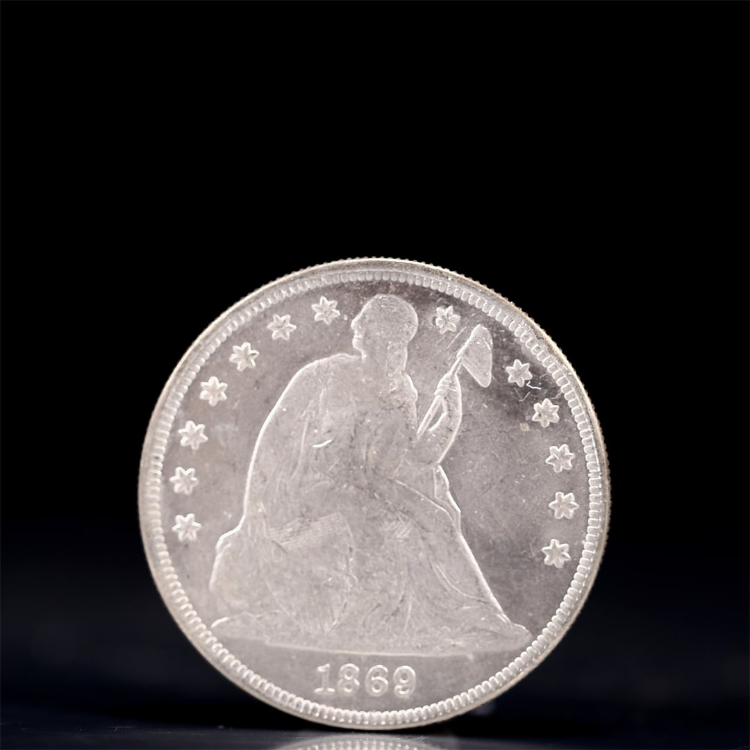 USA One Dollar 1869 Coin: American coin. IN GOD WE TRUST / LIBERTY / 1869 / UNITED STATES OF AMERICA / ONE DOL. Weight:26.9g.