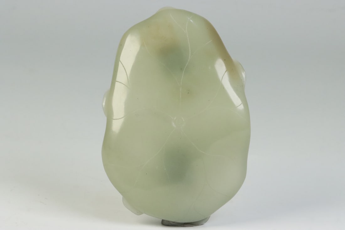 An Exquisite White Jade Frog Pattern Brush Washer - 2