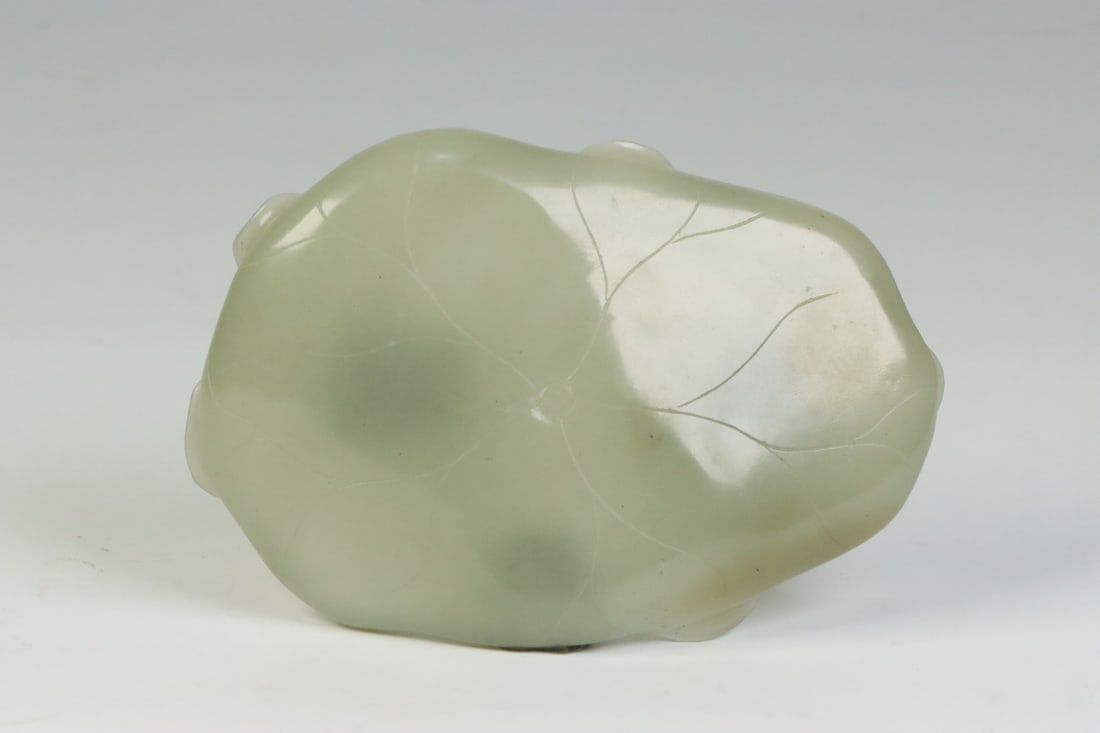 An Exquisite White Jade Frog Pattern Brush Washer - 4