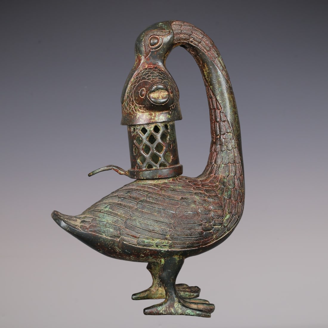 An Archaic Bronze Goose-Shaped Palace Lantern (1 of 9)