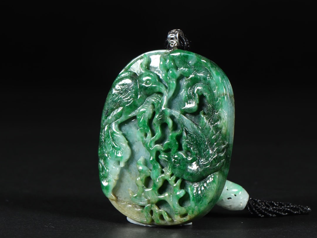 An Exquisite Jadeite Phoenix Pattern Pendant - 5