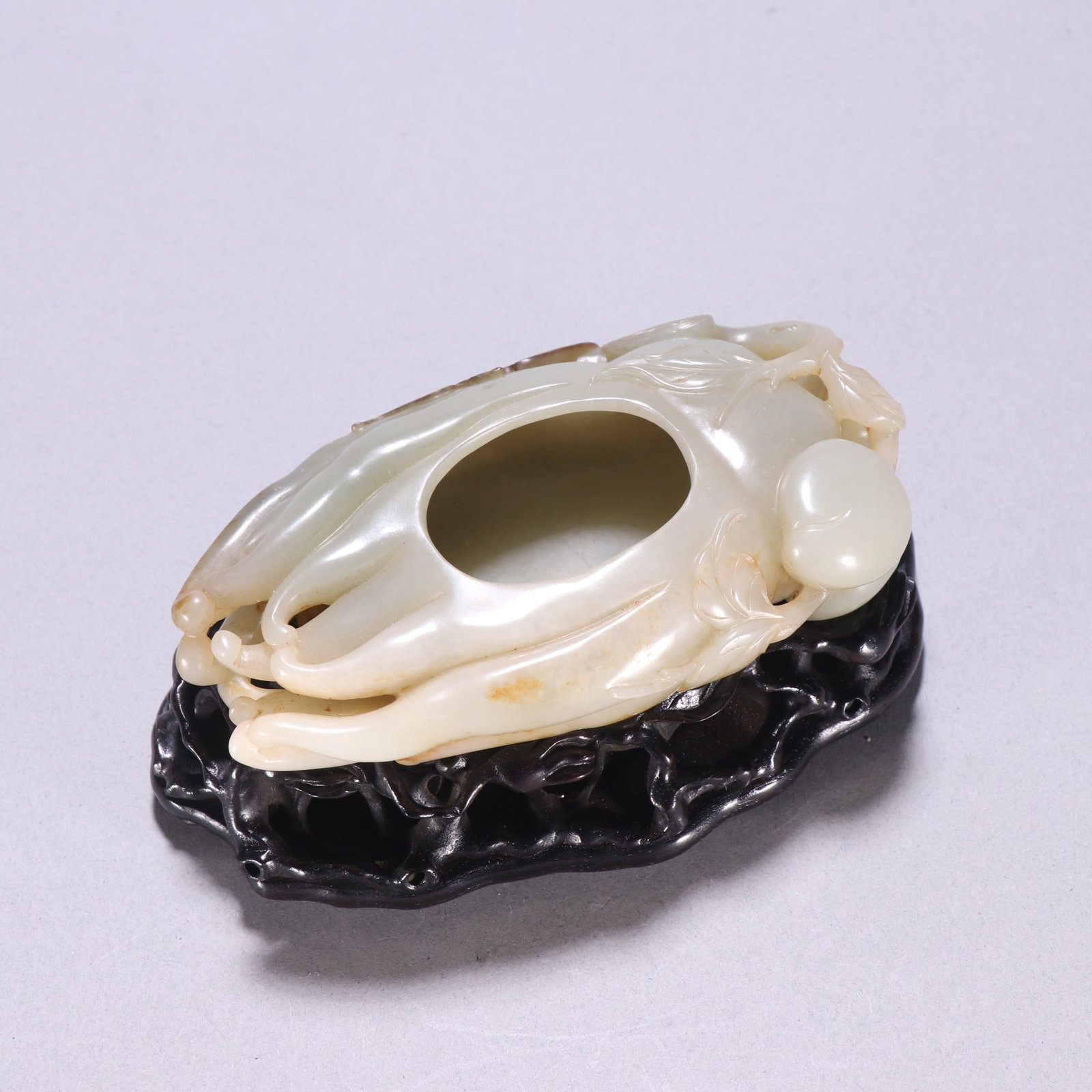 An Exquisite White Jade Bats Peach Pomegranate Pattern Bergamot-Shaped Water Pot (1 of 9)