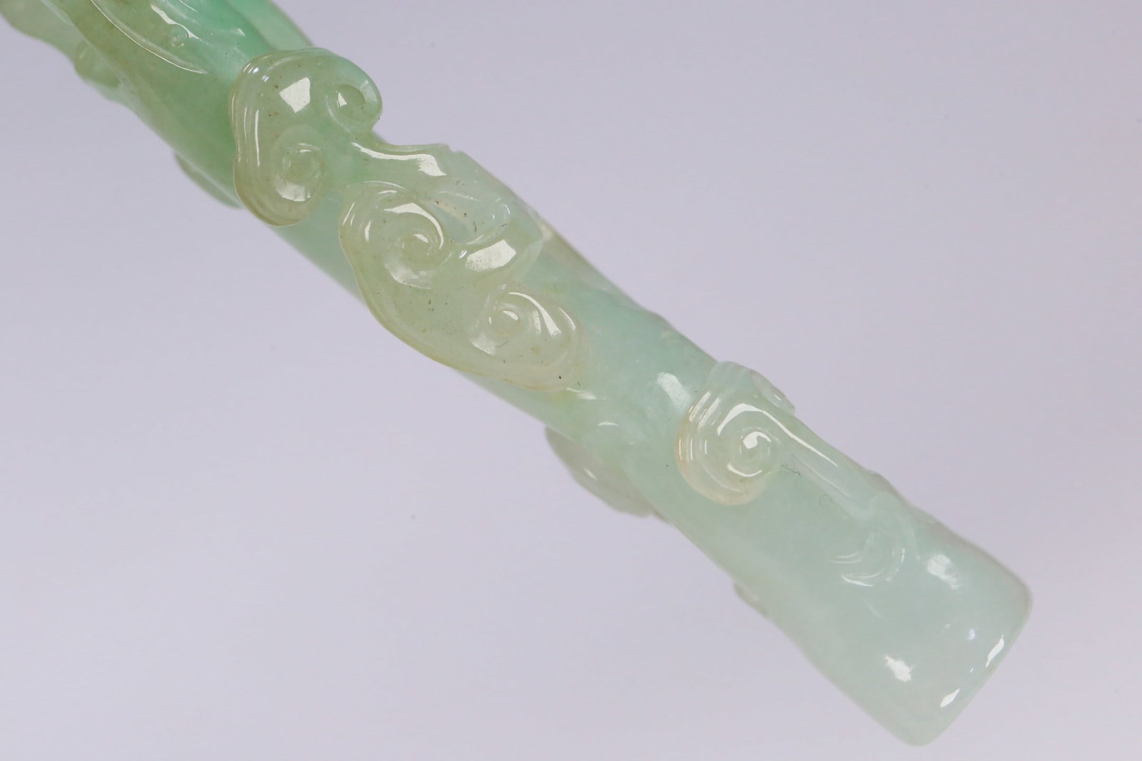 An Exquisite Jadeite Bats Pattern Ganoderma lucidum Ornament - 7