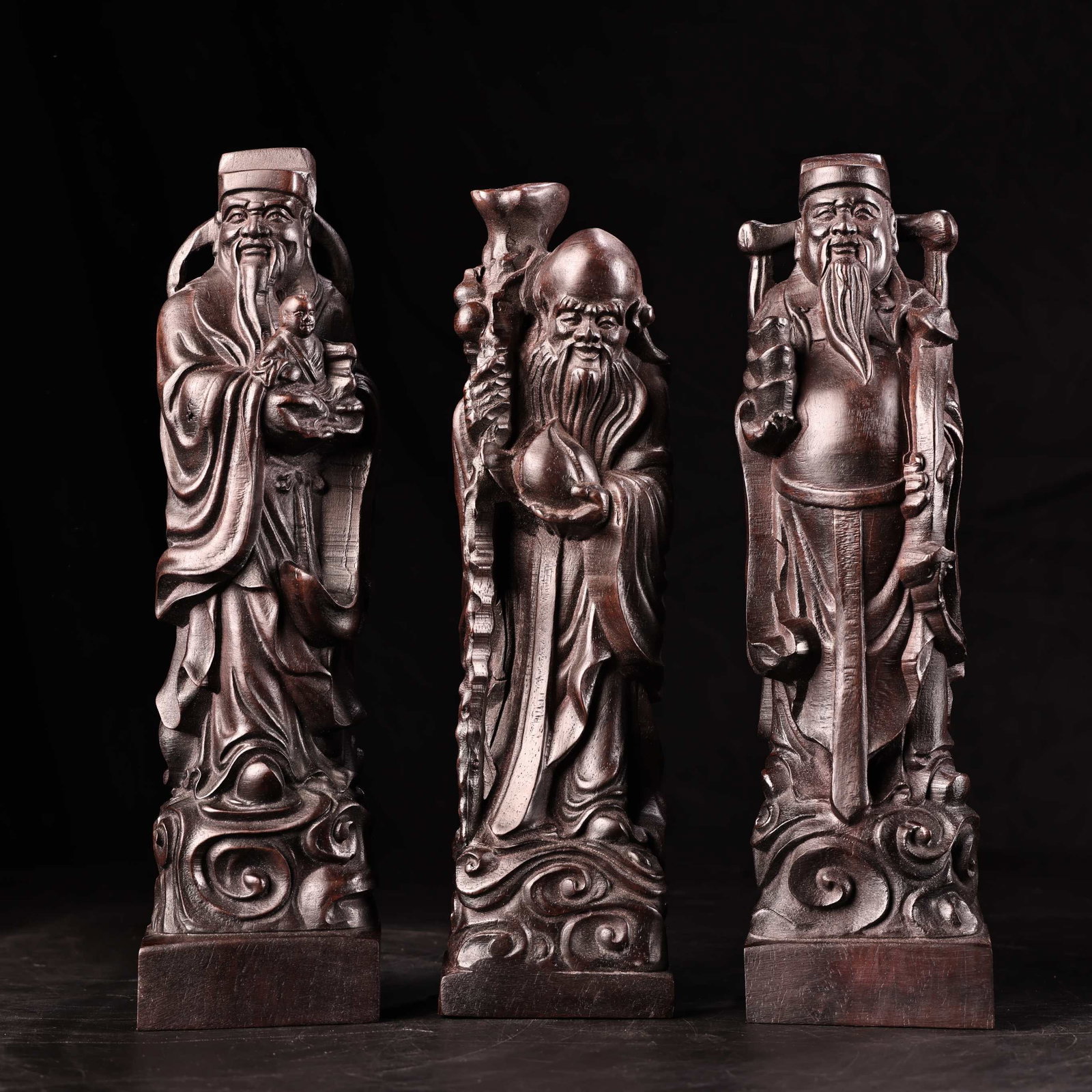 A Set of Fine Eaglewood Figure Ornaments (1 of 9)