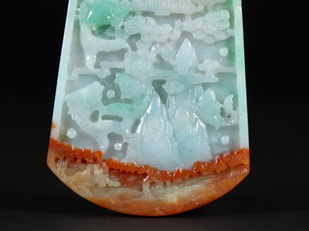An Exquisite Jadeite Rooster Landscape Pattern Pendant - 3