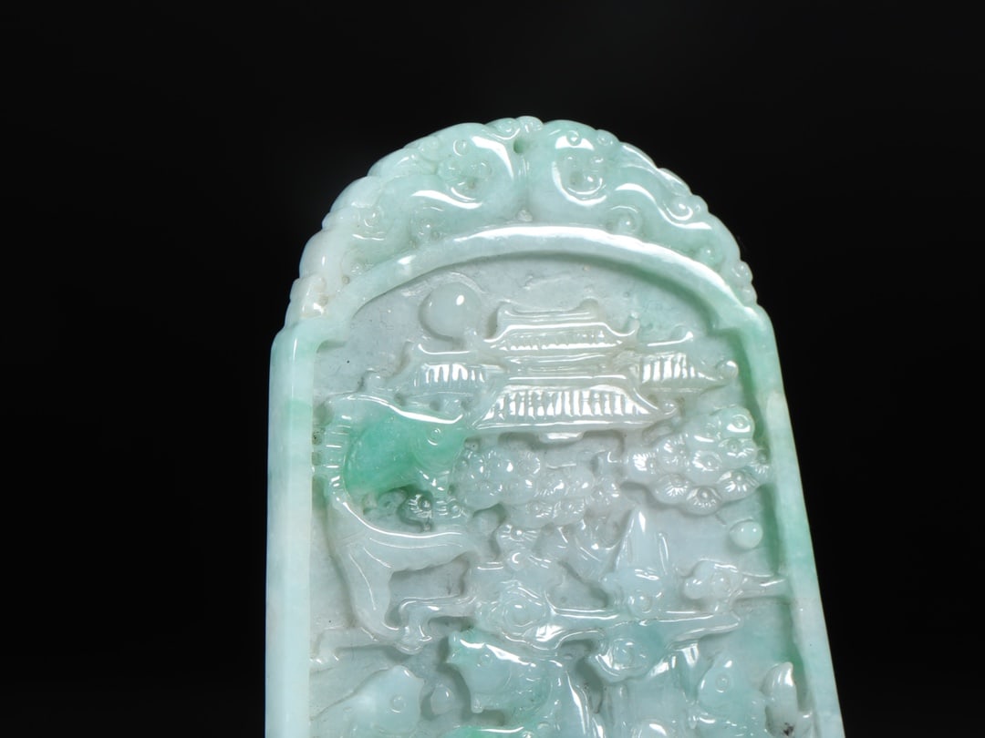 An Exquisite Jadeite Rooster Landscape Pattern Pendant - 5