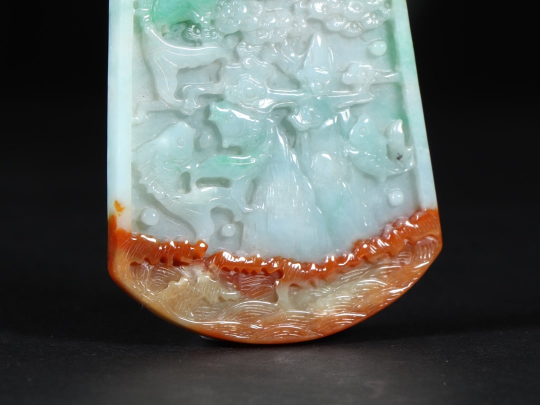 An Exquisite Jadeite Rooster Landscape Pattern Pendant - 6