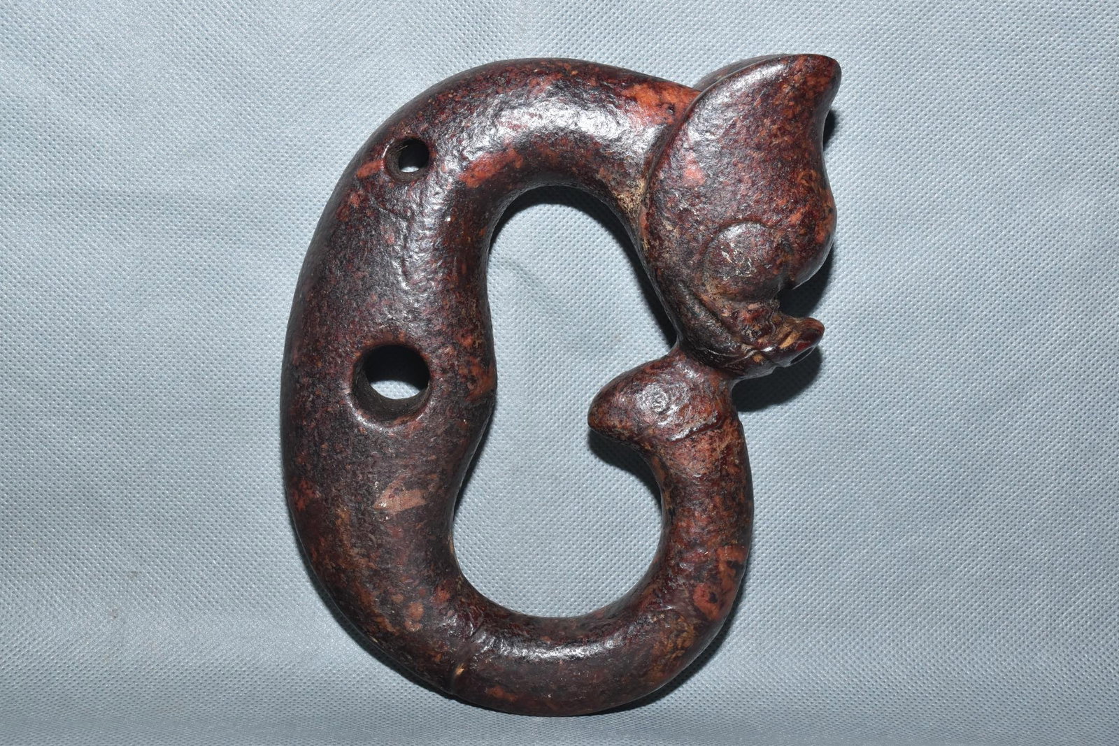 An Exquisite Hemo Jade Pig-Dragon Pendant: An Exquisite Hemo Jade Pig-Dragon Pendant,Hongshan