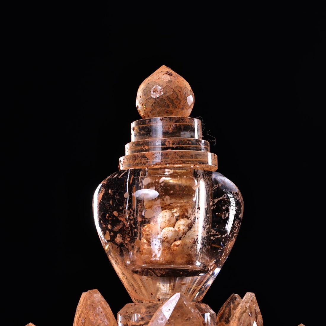 A Rare Crystal Painted Gold Scriptures Stupa - 2