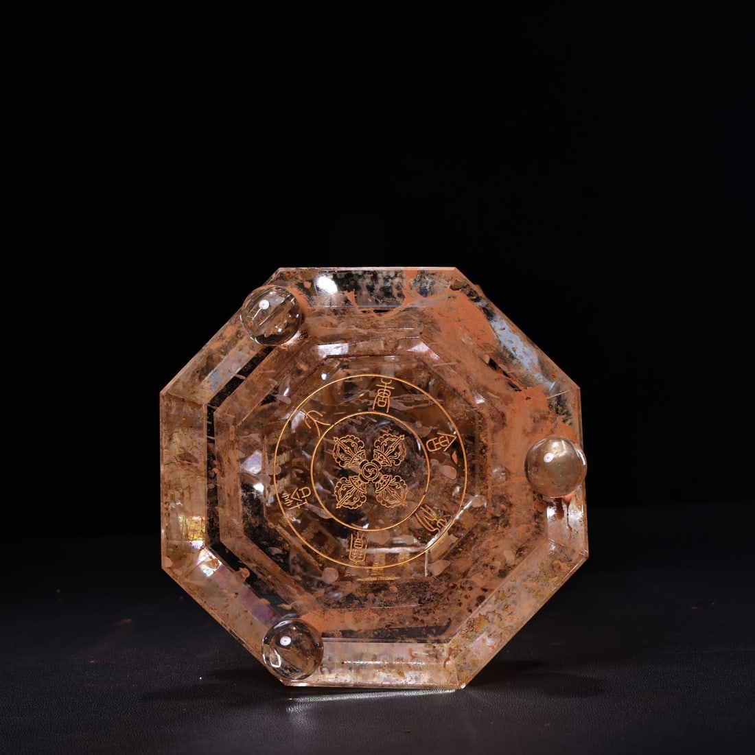 A Rare Crystal Painted Gold Scriptures Stupa - 8