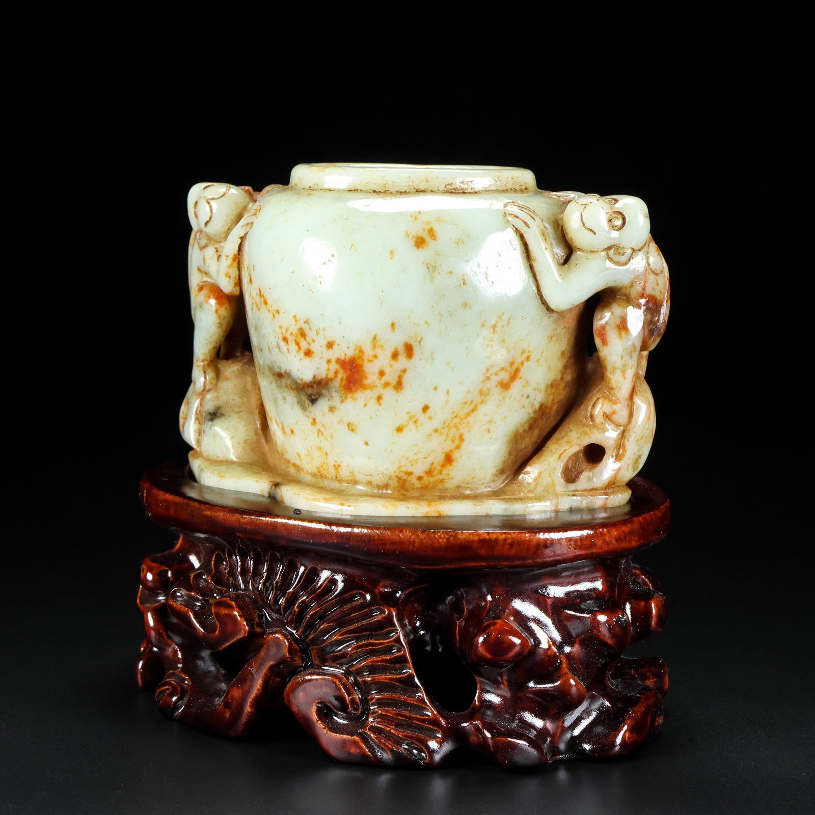 An Exquisite White Jade Monkey Pattern Censer - 3