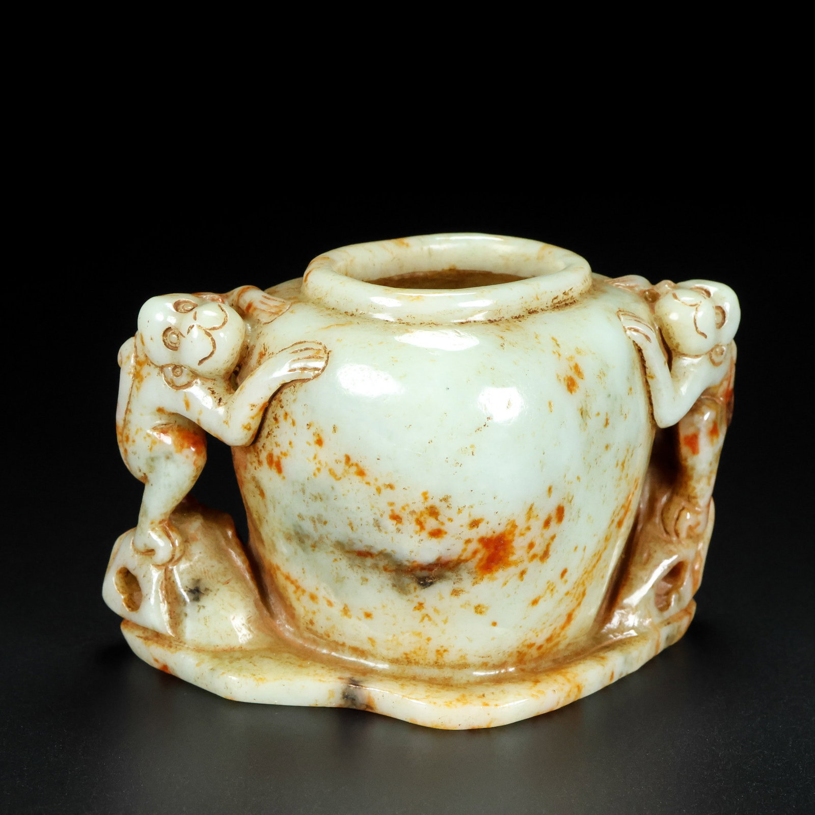 An Exquisite White Jade Monkey Pattern Censer - 7