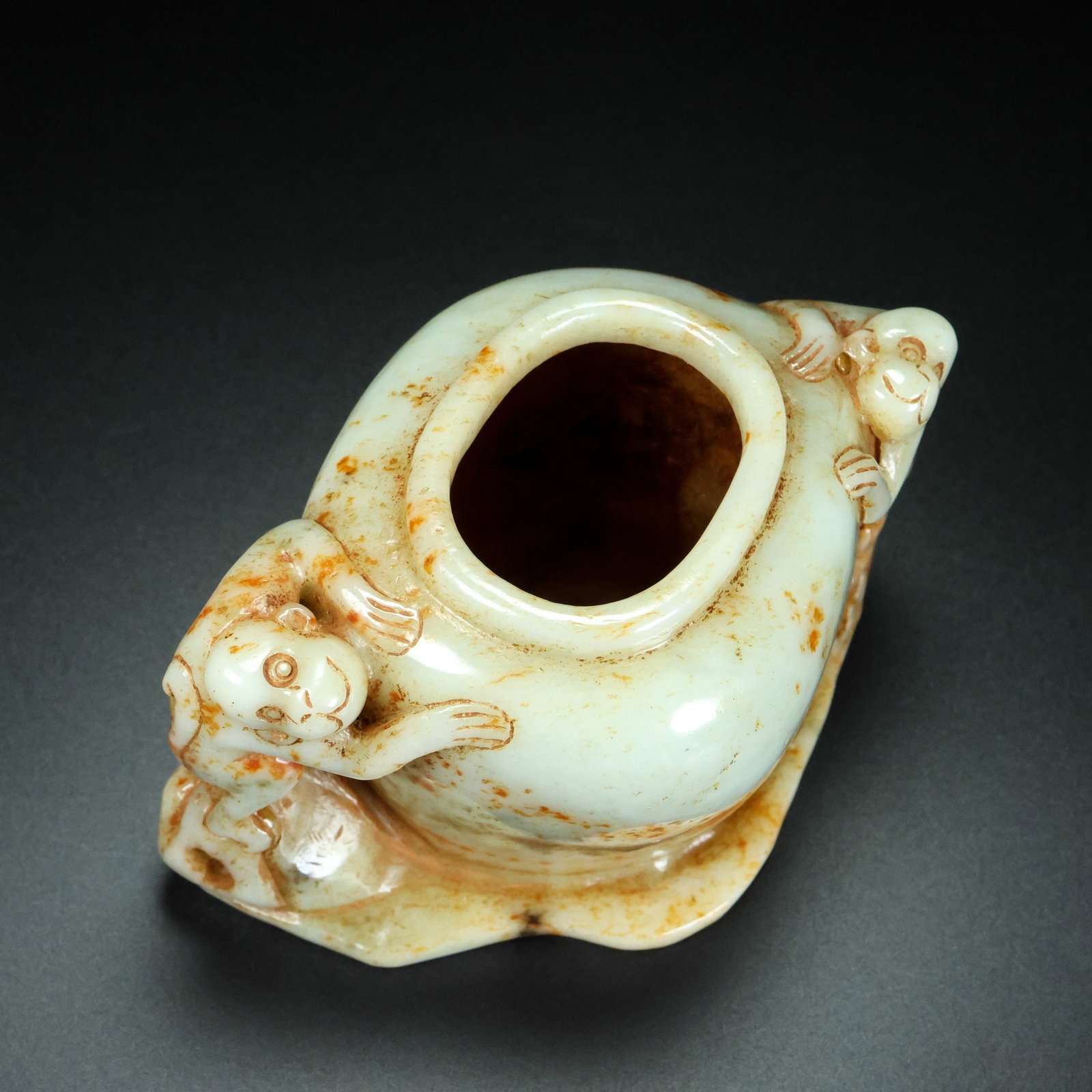 An Exquisite White Jade Monkey Pattern Censer - 8