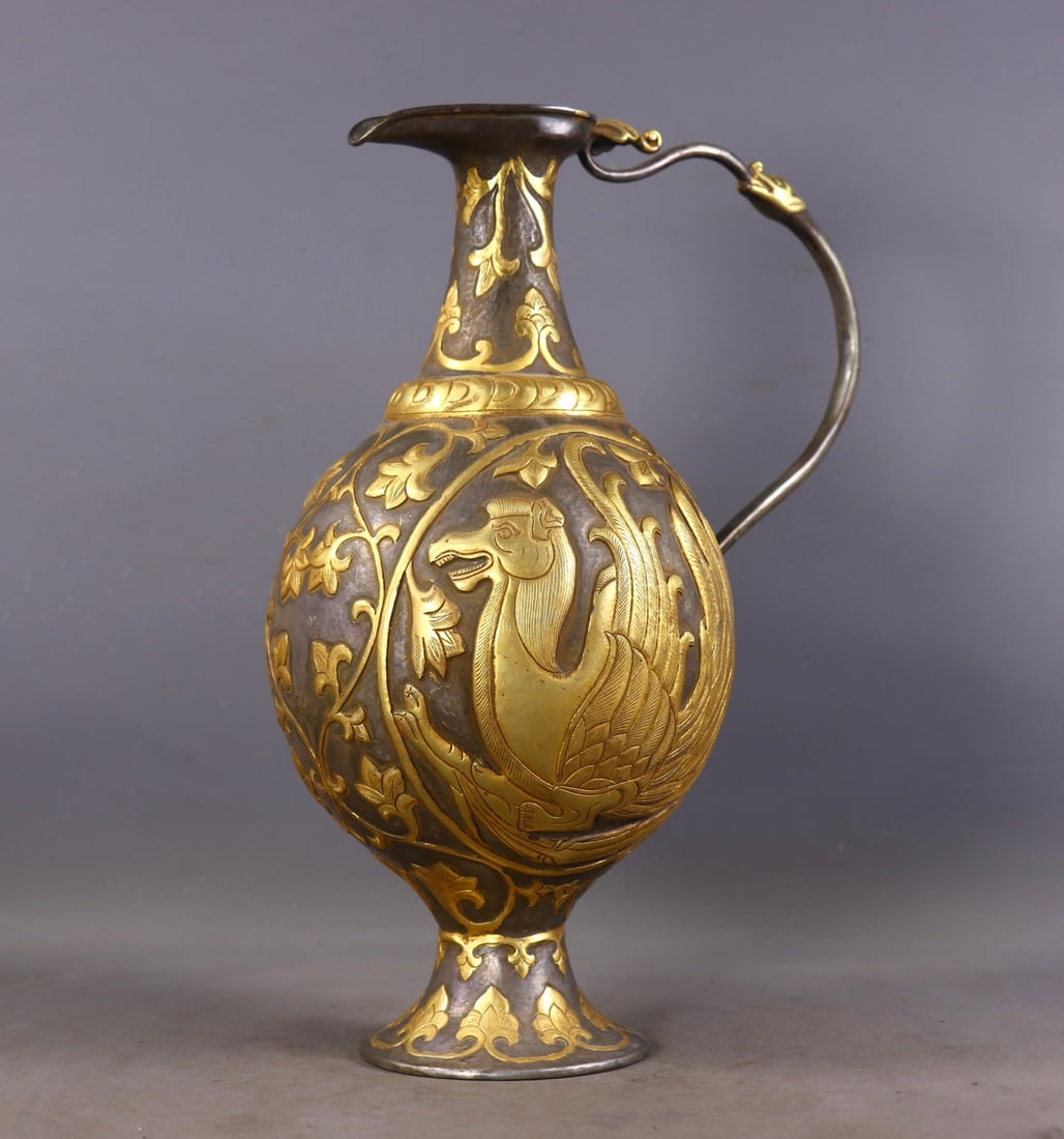An Exquisite Gilt Bronze Phoenix Pattern Ewer - 5